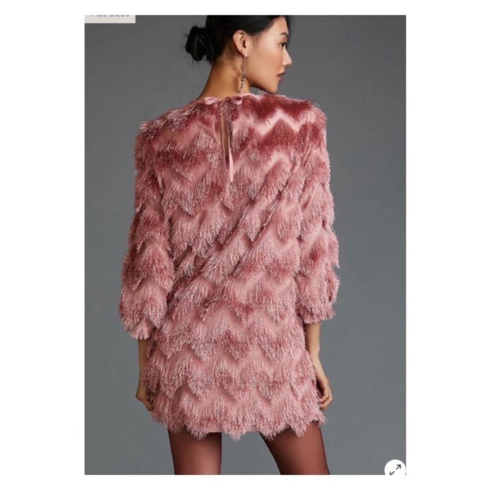 Anthropologie Pink Textured Dress - Picture 3 of 15